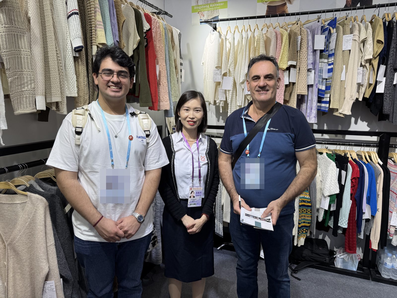 Marcia Lee with two buyers at the Canton Fair, Guangzhou