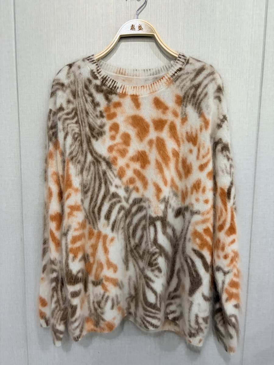 Leopard and zebra print brushed pullover, style DS27-B07001, from the Knitwear World sample collection