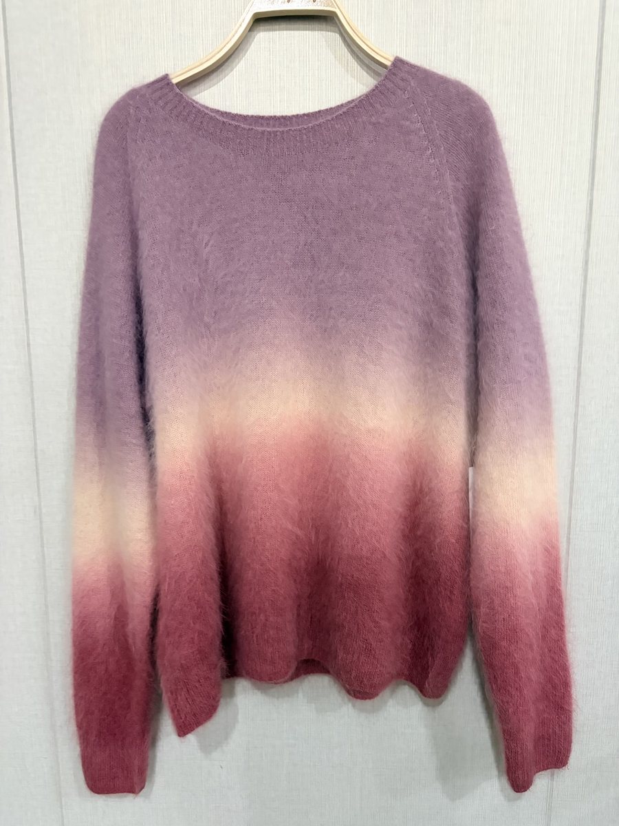 Lilac-to-berry ombré brushed pullover, style DS27-B07007, from the Knitwear World sample collection