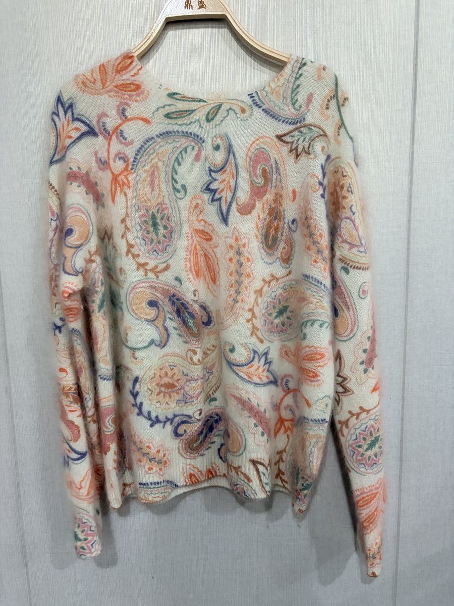 Paisley print brushed pullover, style DS27-B07011, from the Knitwear World sample collection
