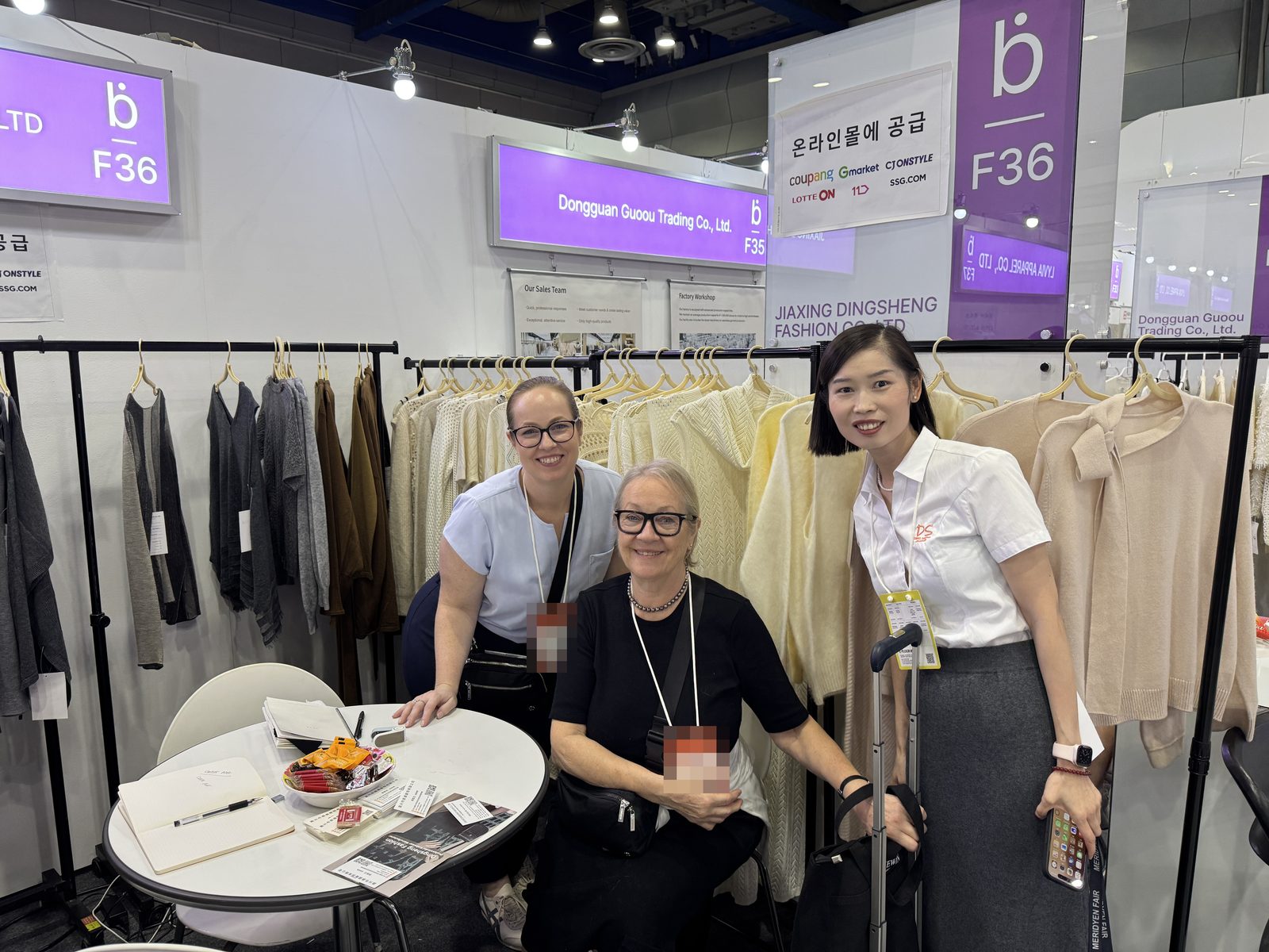 Marcia Lee with two buyers at Preview in Seoul (PIS)